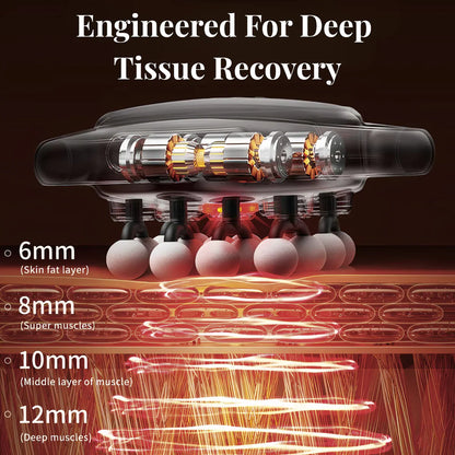 16-Head Deep Tissue Massage Gun for Muscle Recovery
